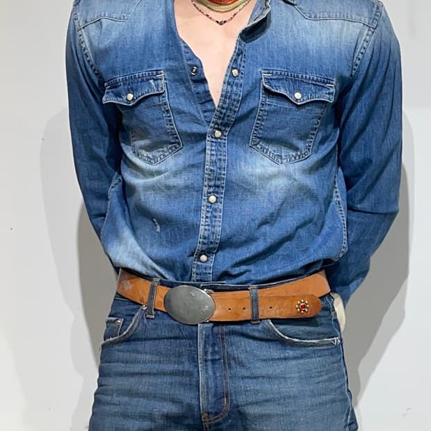 빈티지 웨스턴 데님셔츠 