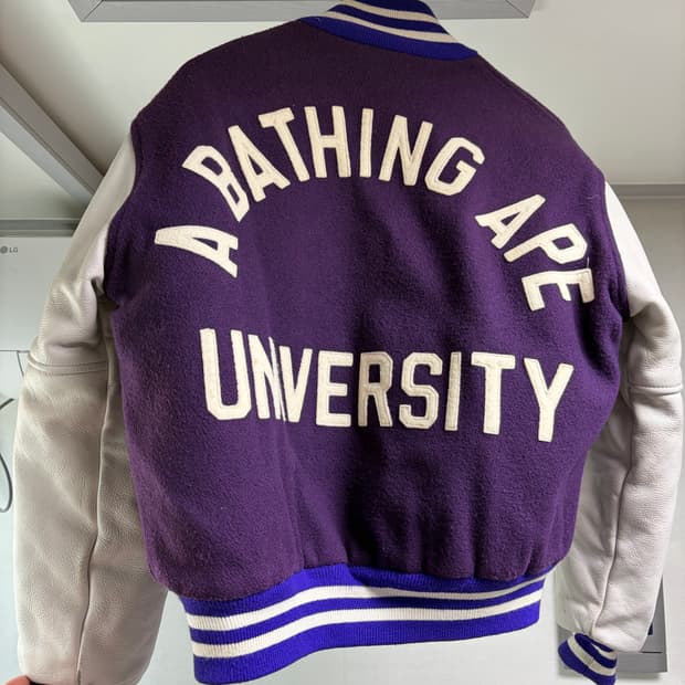 90s bape x post overalls 바시티 자켓