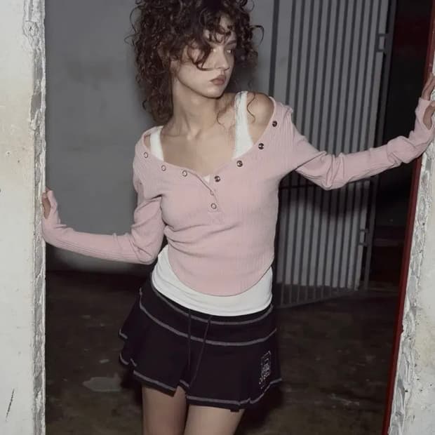 플노팔 플리즈노팔로우 버니탑 핑크