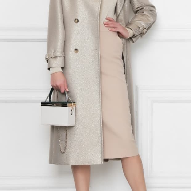 MaxMara 메탈릭 롱 트렌치코트