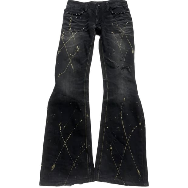 LAGUST V- kei Style Washing Denim Jeans
