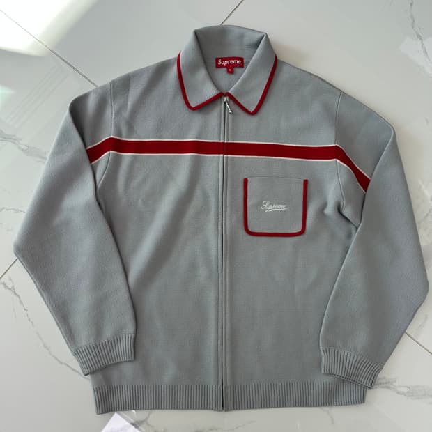 슈프림 스카이블루 니트 집업