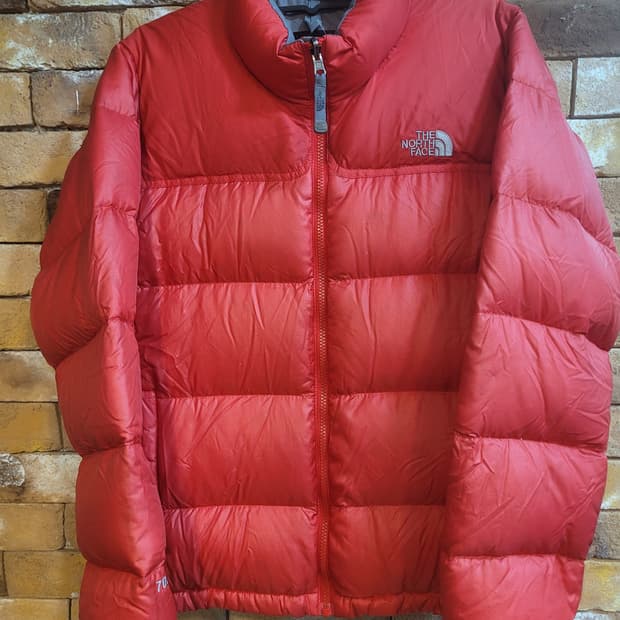 노스페이스 700 눕시 패딩 연레드 90