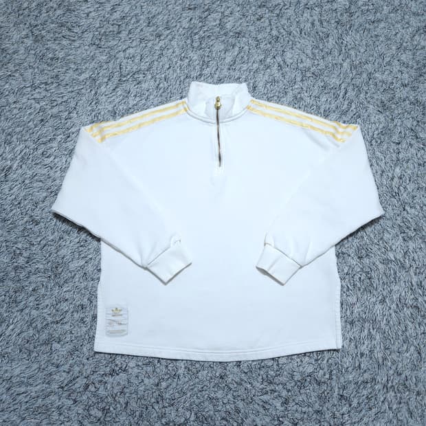 아디다스) M 공용 쿼터집 기모 하프집업맨투맨 / 왕눈이샵