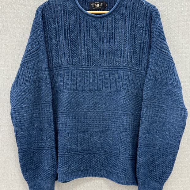 더블알엘 코튼 린넨 롤넥 스웨터 / L