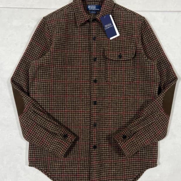 폴로 랄프로렌 / 스웨이드 패치 울 오버셔츠 / S, M