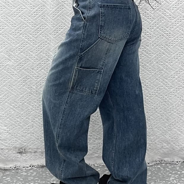 시도 올드스쿨 레트로 빈티지 워싱 와이드 데님팬츠 3 C10766