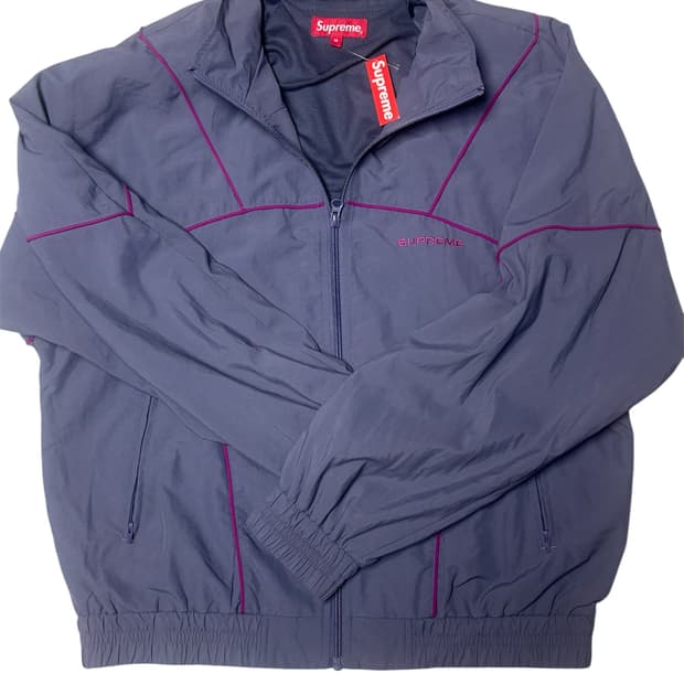 (S) 슈프림 파이핑 트랙 자켓 그레이
