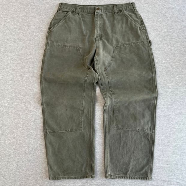 2005년 칼하트 B136 Moss 더블니 카펜더 팬츠