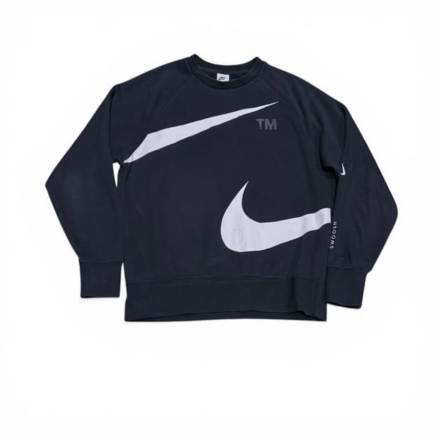 L 나이키 블랙 빅스우시 맨투맨