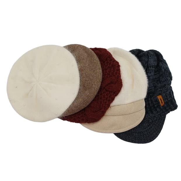 겨울 빈티지 챙모자/베레모/빵모자 5종 세트[BF10445-154-37]