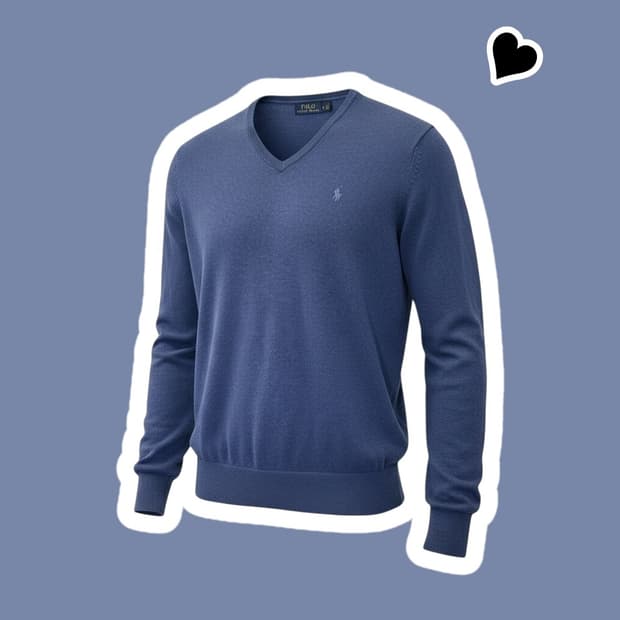 신형 폴로 랄프로렌 코발트블루 브이넥 니트