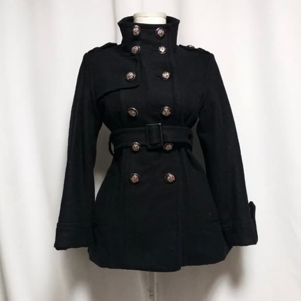 잉그니 고딕 공겜여주 고스 롱코트 블랙 금장 일본 빈티지 일브