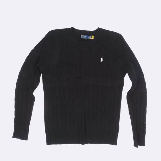 폴로 블랙 컬러 케이블 여성용 니트