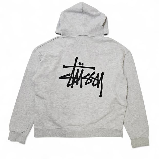 [L][스투시 STUSSY] 베이직 백로고 후드티 멜란지그레이
