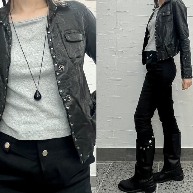 stud leather jacket