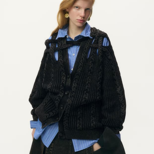 글렌마틴스 h&m 케이블 니트 가디건