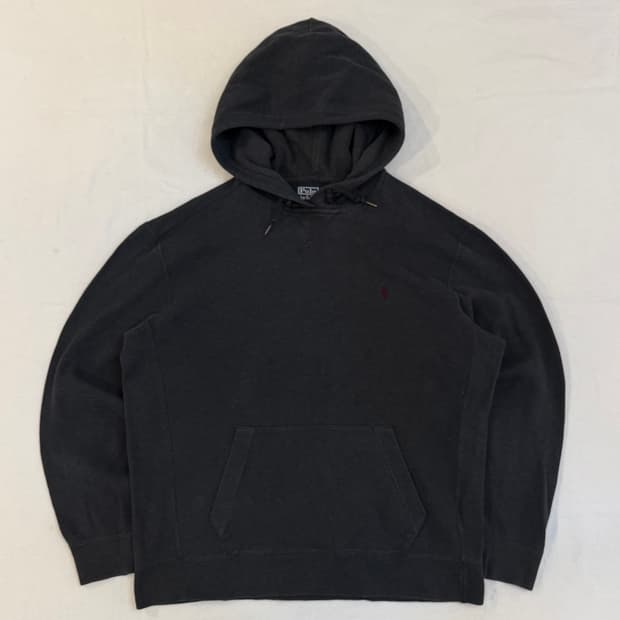 폴로 랄프로렌 와플 후드티 차콜