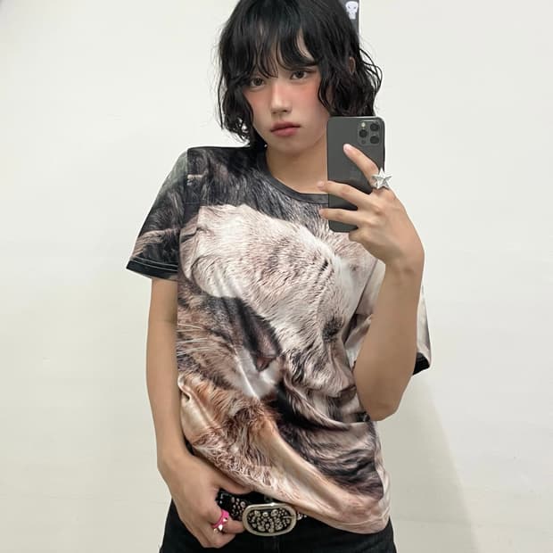 Big Cat Printed T-Shirt 