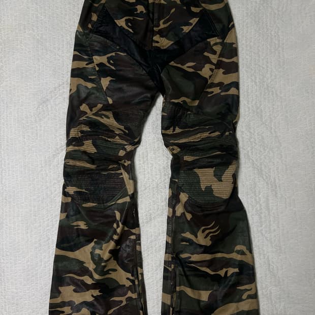 Project G/R Coated Biker Flare Camo Pant