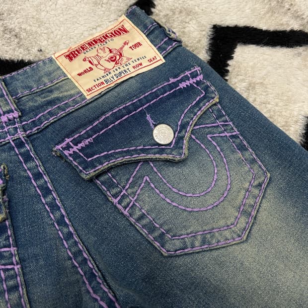 [26]트루릴리전 빌리 슈퍼티 세미 부츠컷/퍼플스티치/스판