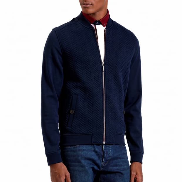 Ted Baker  in London 네이비 헤링본 텍스쳐 블루종 자켓