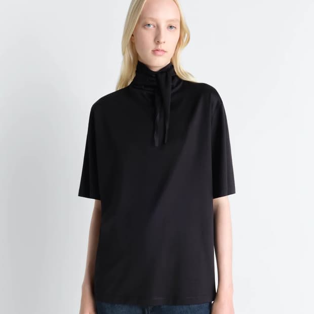 [XS,S,M]르메르 26ss FOULARD 스카프 티셔츠/블랙