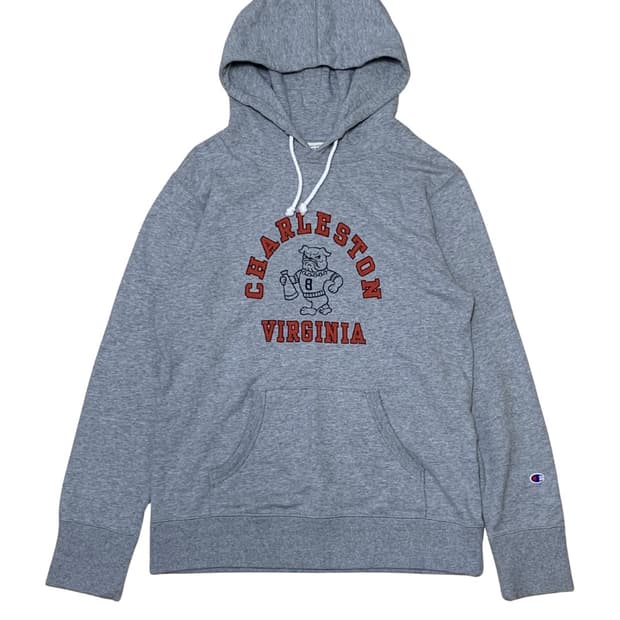 챔피온 불독 프린팅 후드티셔츠