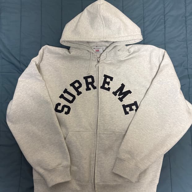 슈프림 챔피온 후드집업 L 애쉬 그레이