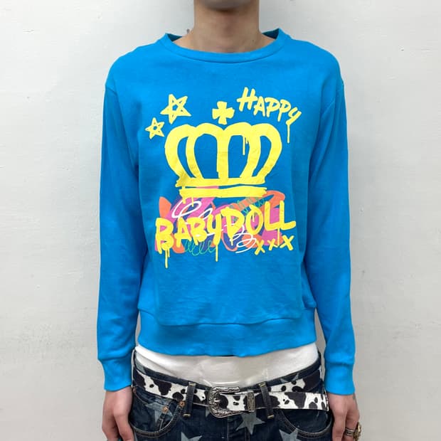 Baby Doll Crown Happy Blue Sweatshirt