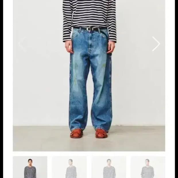 [XL][새상품] 아트이프액츠 오일 워시드 데님 카펜터 팬츠 미드 블루