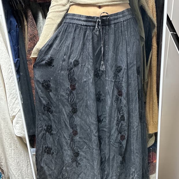 빈티지 그런지 히피 롱 스커트