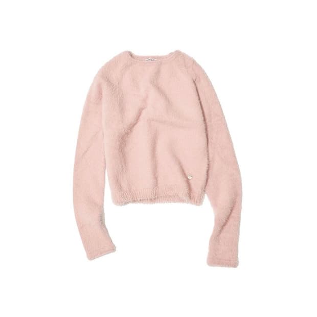 HAIRY KNIT CREWNECK_PINK