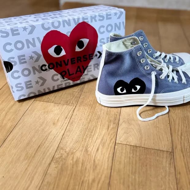 꼼데 x 컨버스 70 하이 스틸 그레이