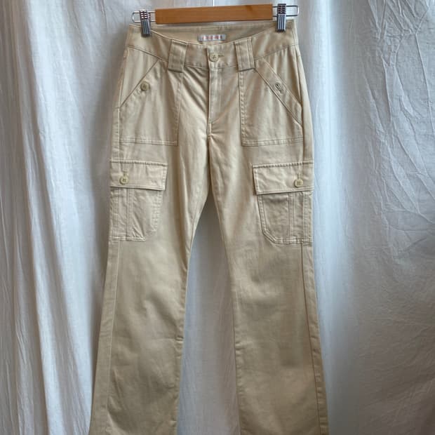 ELLE 베이지 카고 스트레이트 팬츠(24)