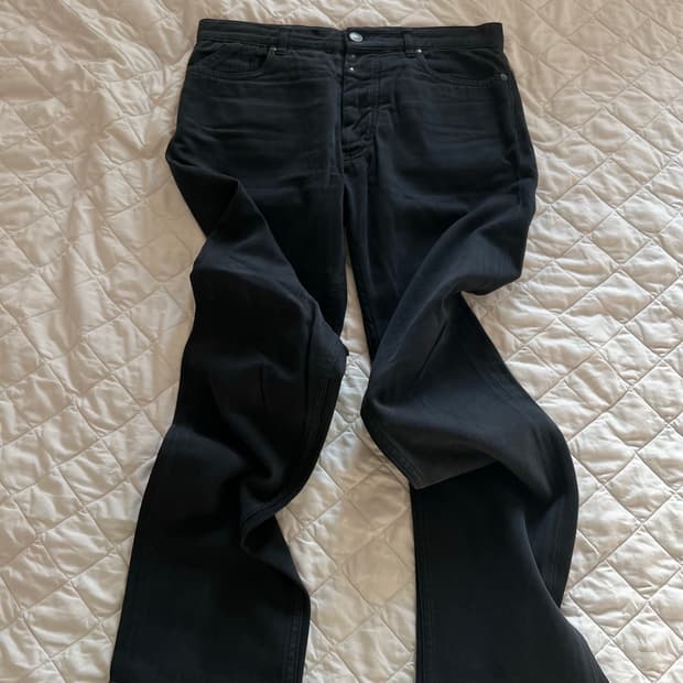 Maison Margiela 백 스티치 슬림핏 데님