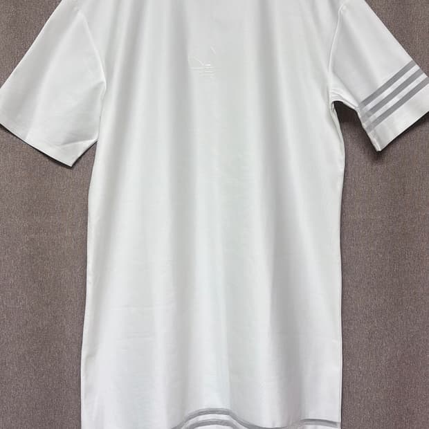 빈티지 아디다스 삼선 화이트 반팔 원피스