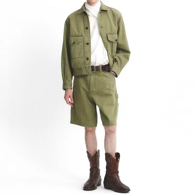 이스트로그 배틀드레스 자켓 올리브데님 L