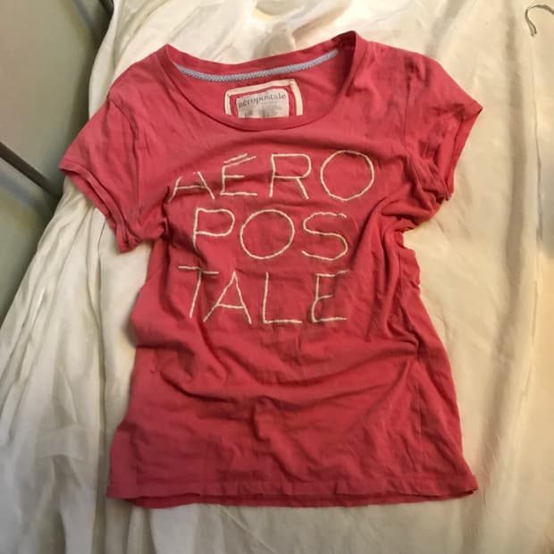 Aeropostale 에어로포스테일 핑크 로고 반팔티