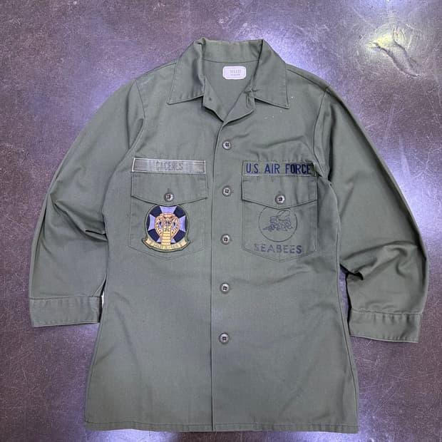 미공군 OG-507 유틸리티 패치 셔츠 Seebees 14.5 x31