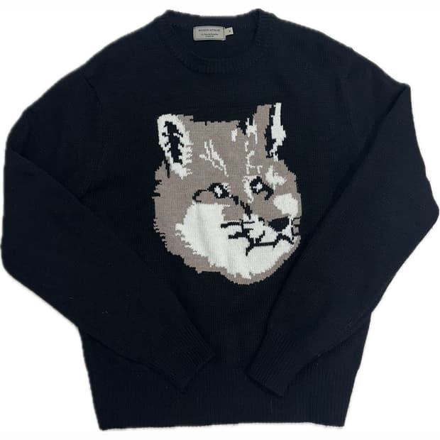 메종키츠네 빅폭스 니트 블랙