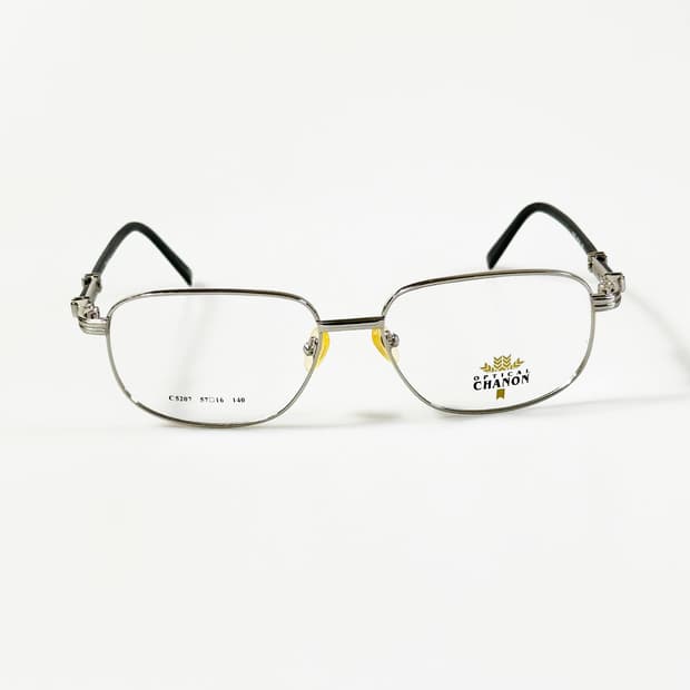 90s CHANON 실버 메탈 슬림 스퀘어 빈티지 안경