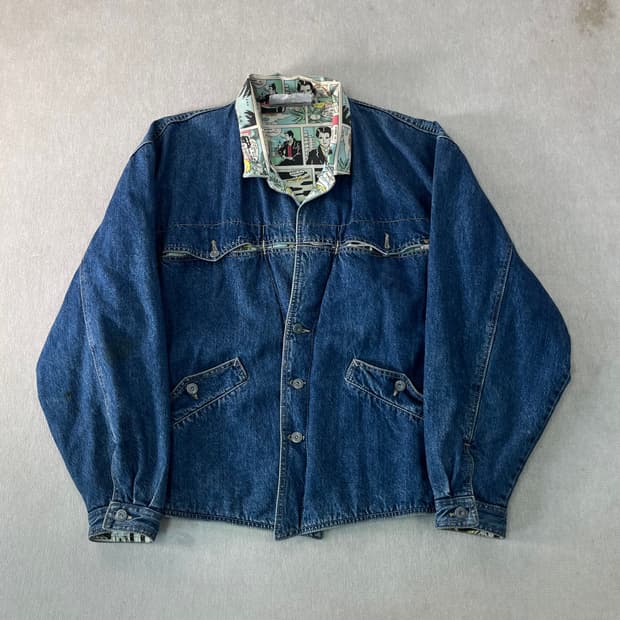 105 파독스 아메리칸 빈티지 카툰 데님 자켓