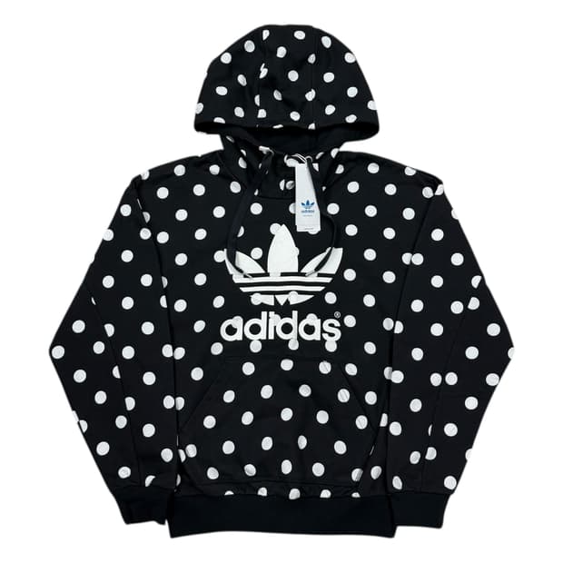 아디다스 파이어버드 모리걸 도트 땡땡이 스웻 후드티 블랙 XS