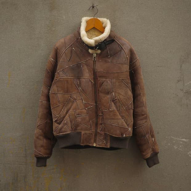 빈티지 패치워크 b-6 시어링 무통 자켓