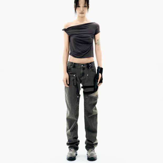 Twisted Tuck Cap Sleeves Charcoal
