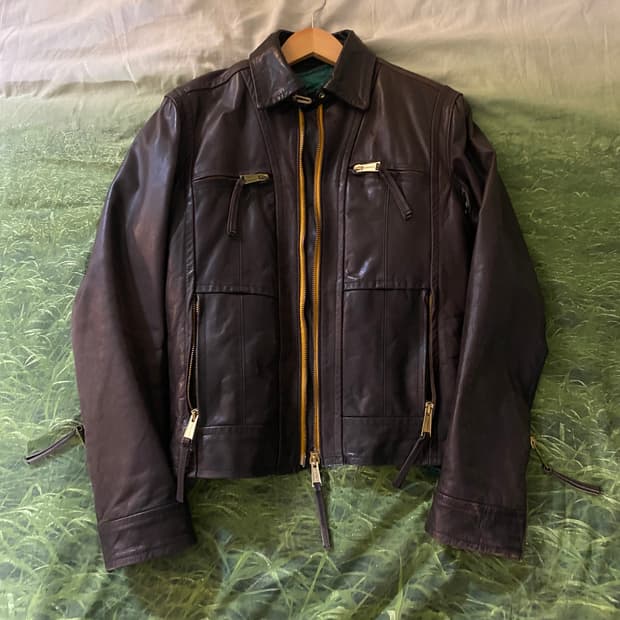 디스퀘어드2 다크브라운 싱글레더 자켓