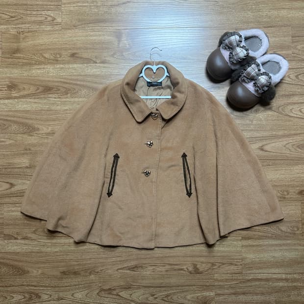 빈티지 라떼 브라운 케이프 망토 코트 히메갸루 로걀 사와코 너에게닿기를