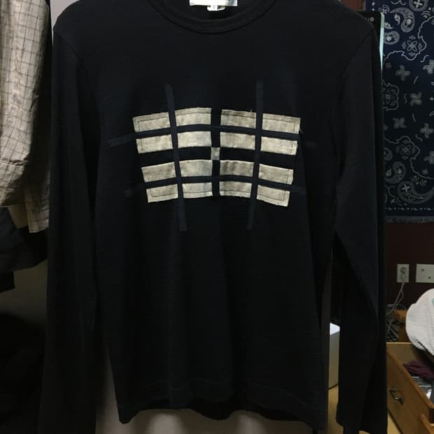 꼼데가르송 울 패치워크 니트