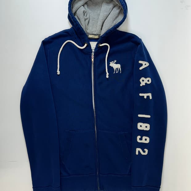 아베크롬비 순록 스펠로고 후드집업 L(블루네이비)